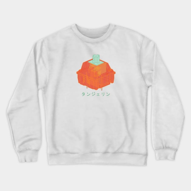 Tangerine Mechanical Keyboard Cherry MX Switch with Japanese Writing Crewneck Sweatshirt by Charredsky